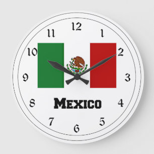 Grande Horloge Ronde Drapeau du Mexique