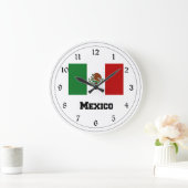 Grande Horloge Ronde Drapeau du Mexique (Maison)