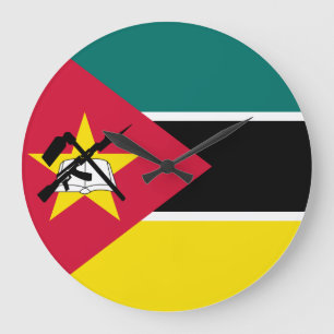 Grande Horloge Ronde Drapeau du Mozambique