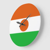 Grande Horloge Ronde Drapeau du Niger (Angle)