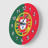 Grande Horloge Ronde Drapeau du Portugal (Angle)