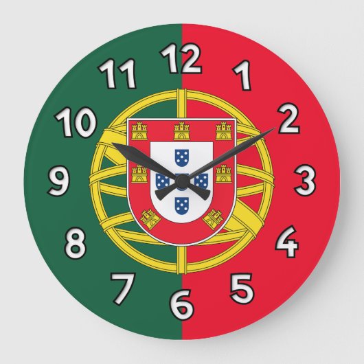 Grande Horloge Ronde Drapeau du Portugal (Recto)