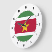 Grande Horloge Ronde Drapeau du Suriname (Angle)