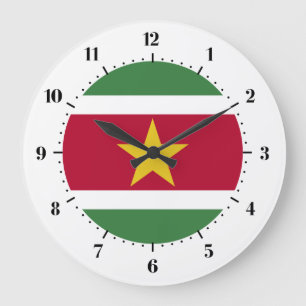 Grande Horloge Ronde Drapeau du Suriname