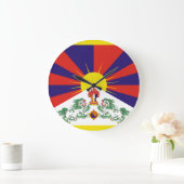 Grande Horloge Ronde drapeau du tibet (Maison)
