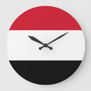Grande Horloge Ronde Drapeau du Yémen