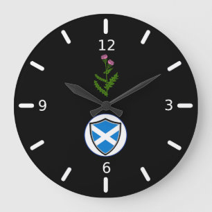 Grande Horloge Ronde Drapeau écossais