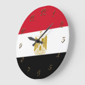 Grande Horloge Ronde Drapeau égyptien (Angle)