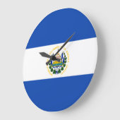 Grande Horloge Ronde Drapeau El Salvador (Angle)