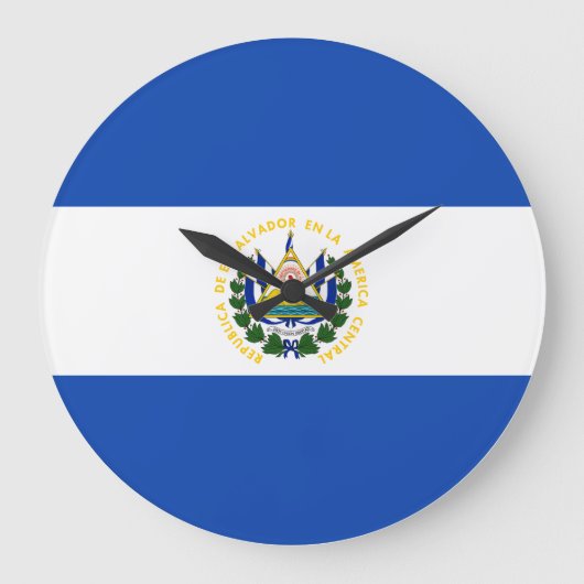 Grande Horloge Ronde Drapeau El Salvador (Recto)