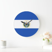 Grande Horloge Ronde Drapeau El Salvador (Maison)