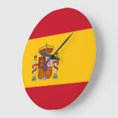 Grande Horloge Ronde Drapeau Espagne (Angle)