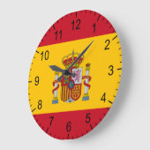 Grande Horloge Ronde Drapeau espagnol (Angle)