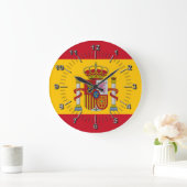 Grande Horloge Ronde Drapeau espagnol (Maison)