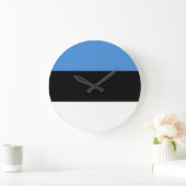 Grande Horloge Ronde Drapeau estonien (Maison)