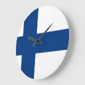 Grande Horloge Ronde Drapeau finlandais (Angle)