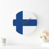 Grande Horloge Ronde Drapeau finlandais (Maison)