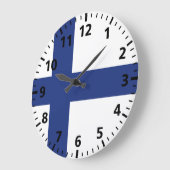 Grande Horloge Ronde Drapeau Finlande (Angle)