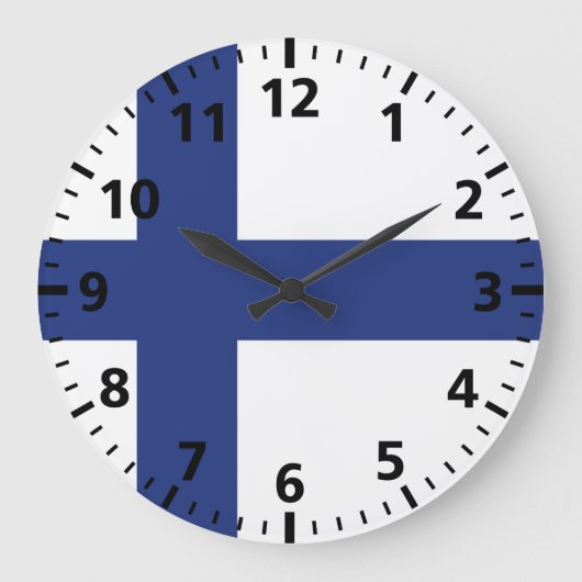 Grande Horloge Ronde Drapeau Finlande (Recto)