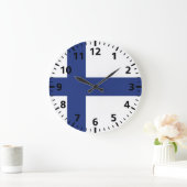 Grande Horloge Ronde Drapeau Finlande (Maison)