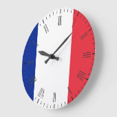 Grande Horloge Ronde Drapeau France (Angle)