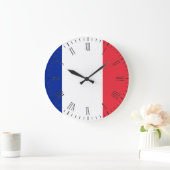 Grande Horloge Ronde Drapeau France (Maison)