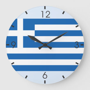 Grande Horloge Ronde Drapeau grec