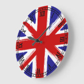 Grande Horloge Ronde Drapeau grunge des Anglais de style (Angle)