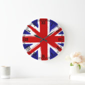 Grande Horloge Ronde Drapeau grunge des Anglais de style (Maison)