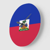 Grande Horloge Ronde Drapeau Haïti (Haïti) (Angle)