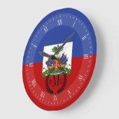 Grande Horloge Ronde Drapeau haïtien classique (Angle)