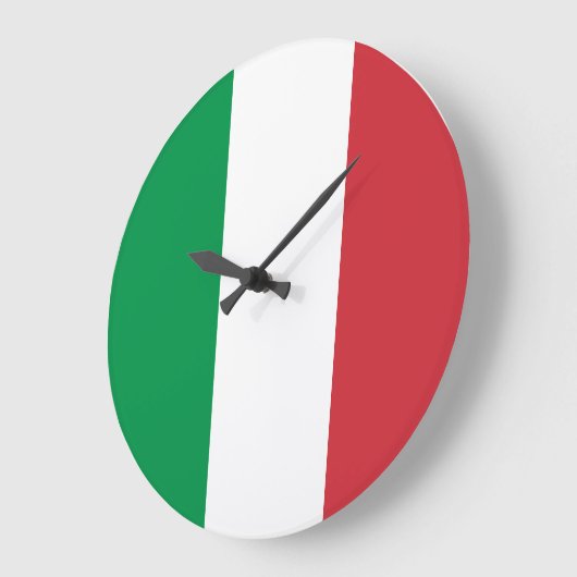 Grande Horloge Ronde Drapeau Italie (Angle)