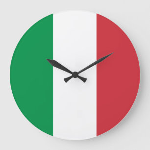Grande Horloge Ronde Drapeau Italie