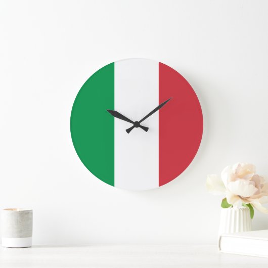Grande Horloge Ronde Drapeau Italie (Maison)