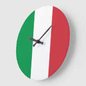 Grande Horloge Ronde Drapeau Italie (Angle)