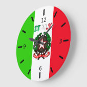Grande Horloge Ronde Drapeau italien (Angle)