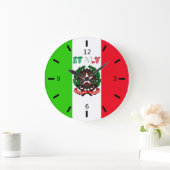 Grande Horloge Ronde Drapeau italien (Maison)