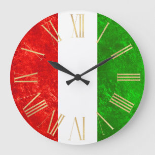 Grande Horloge Ronde Drapeau italien