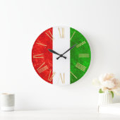 Grande Horloge Ronde Drapeau italien (Maison)