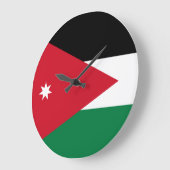Grande Horloge Ronde Drapeau Jordanie (Angle)