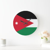 Grande Horloge Ronde Drapeau Jordanie (Maison)