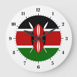Grande Horloge Ronde Drapeau kényan