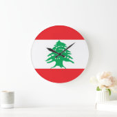 Grande Horloge Ronde Drapeau libanais (Maison)
