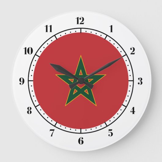 Grande Horloge Ronde Drapeau marocain (Recto)