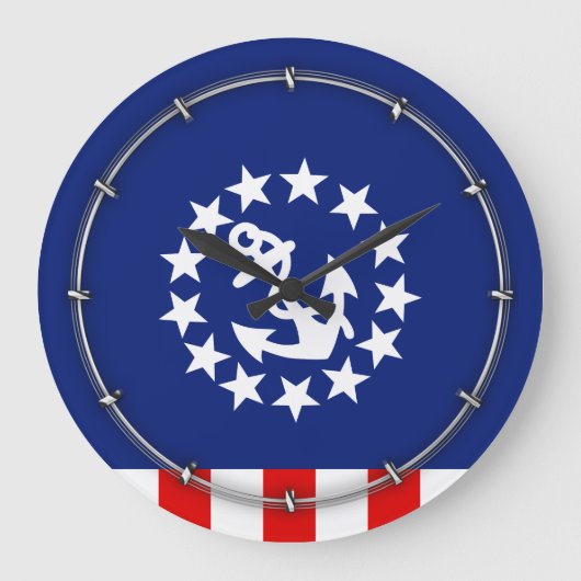 Grande Horloge Ronde Drapeau nautical américain du yacht (Recto)