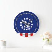 Grande Horloge Ronde Drapeau nautical américain du yacht (Maison)