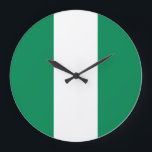 Grande Horloge Ronde Drapeau nigérian<br><div class="desc">Produits World Flag personnalisables - N'hésitez pas à ajouter votre texte.</div>