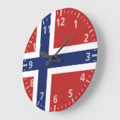 Grande Horloge Ronde Drapeau norvégien (Angle)
