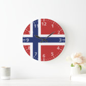 Grande Horloge Ronde Drapeau norvégien (Maison)