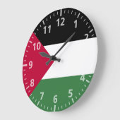 Grande Horloge Ronde Drapeau palestinien (Angle)